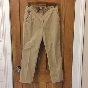 {j crew} cropped ruffle chino